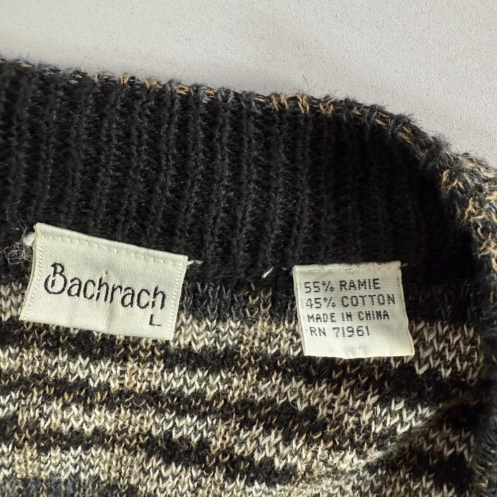 Vintage Bachrach Cardigan Mens Large Button Sweater‎ Textured Cosby Style